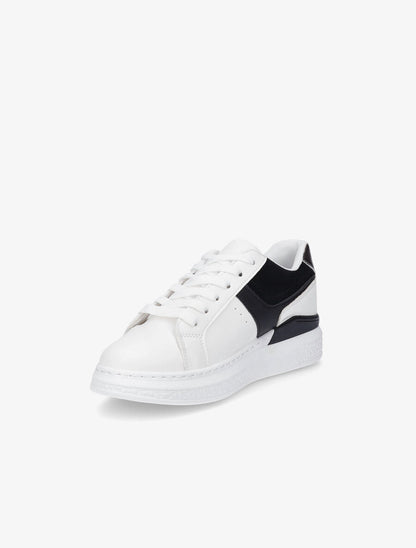 Sneakers à bandes irisées et semelle à détail métallique - Blanc/noir - 3