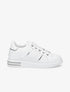 Sneakers en simili à bandes irisées - Blanc - 1