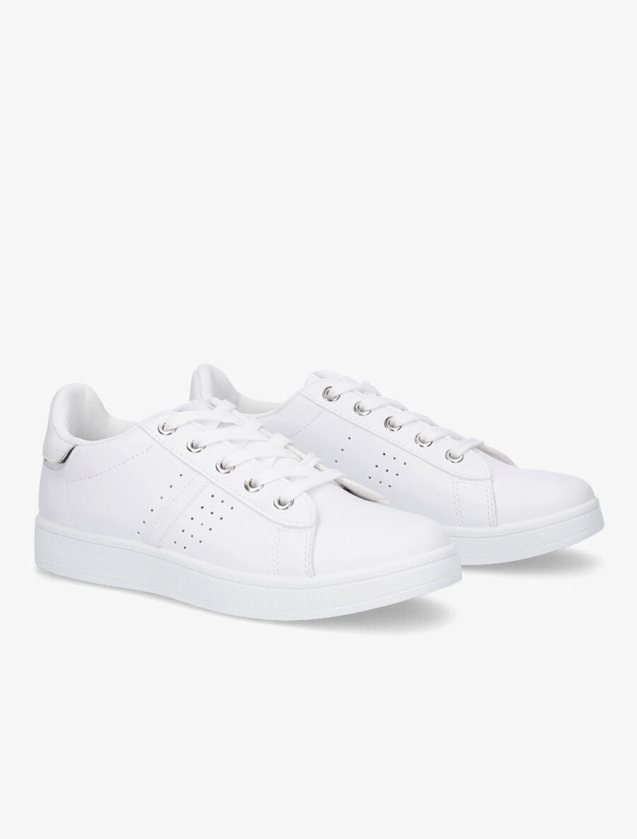 Sneakers en simili classiques - Blanc - 4