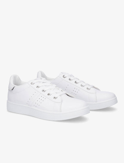Sneakers en simili classiques - Blanc - 4