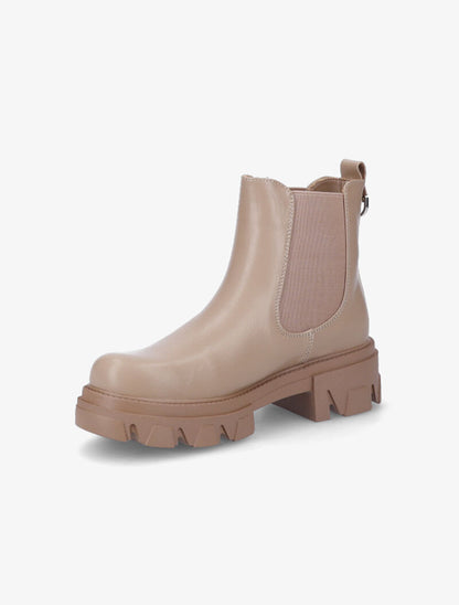 Chelsea boots à bout rond et anneau métallique - Taupe - 4