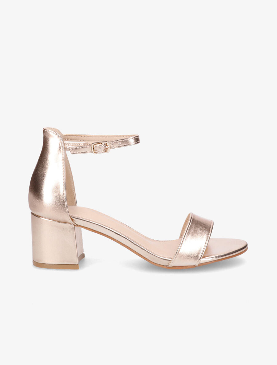 Sandales en simili à talon - Rose gold - 5