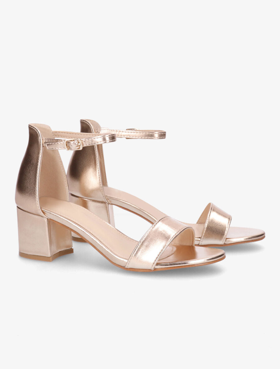 Sandales en simili à talon - Rose gold - 4