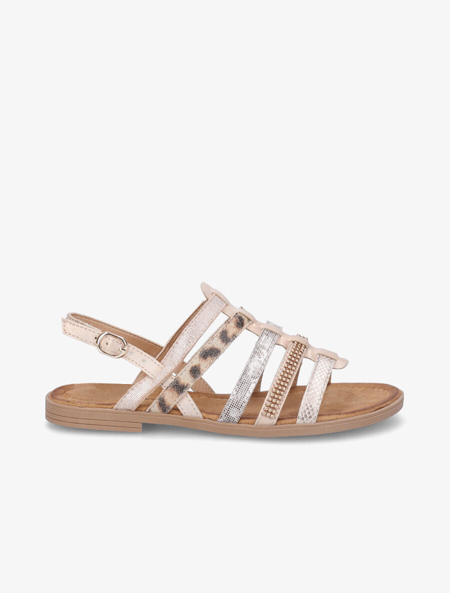 Nu-pieds en simili à multibrides - Rose - 1