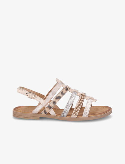 Nu-pieds en simili à multibrides - Rose - 1
