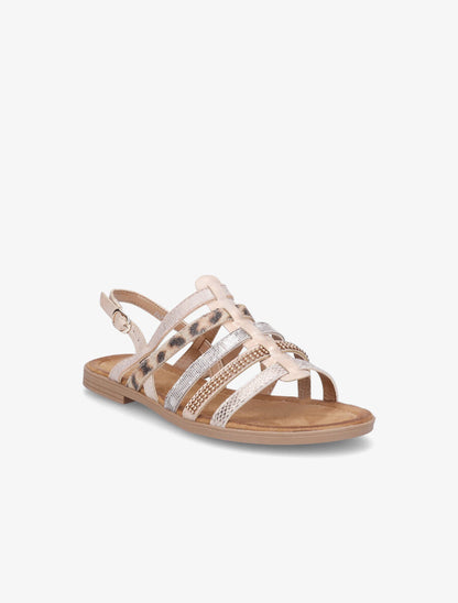 Nu-pieds en simili à multibrides - Rose - 2