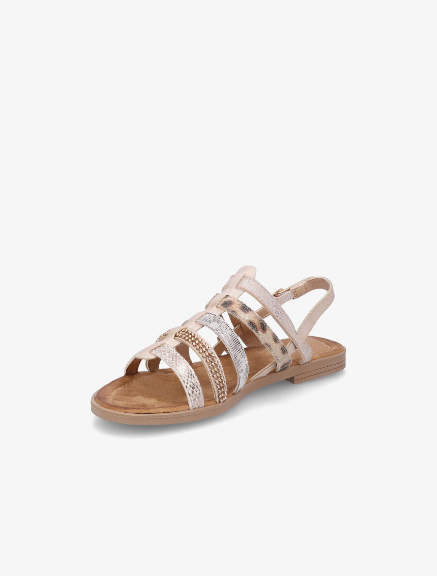 Nu-pieds en simili à multibrides - Rose - 3