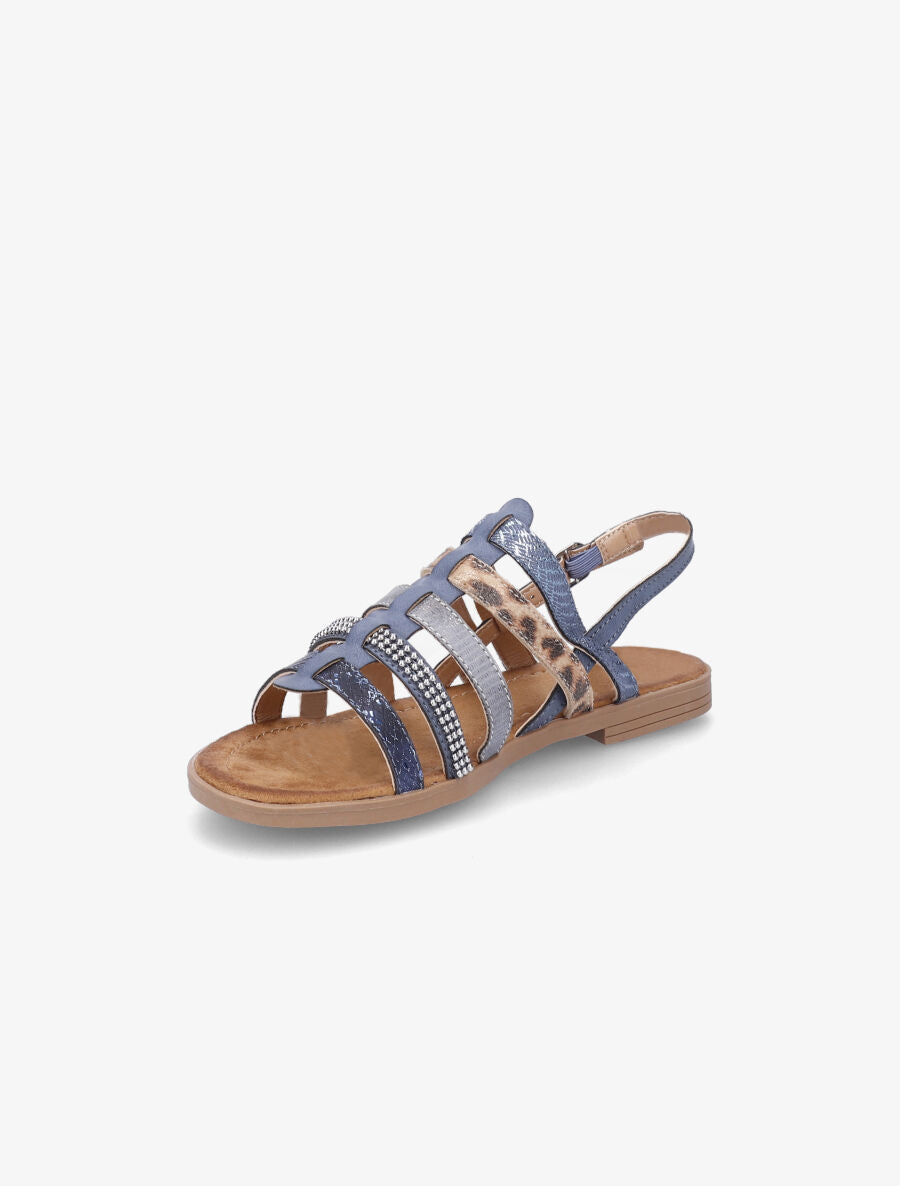 Nu-pieds en simili à multibrides - Bleu - 3