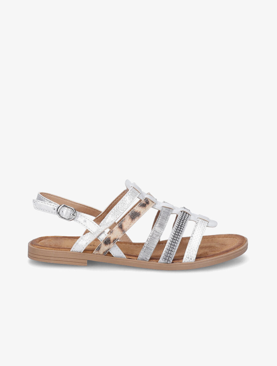 Nu-pieds en simili à multibrides - Gris - 1