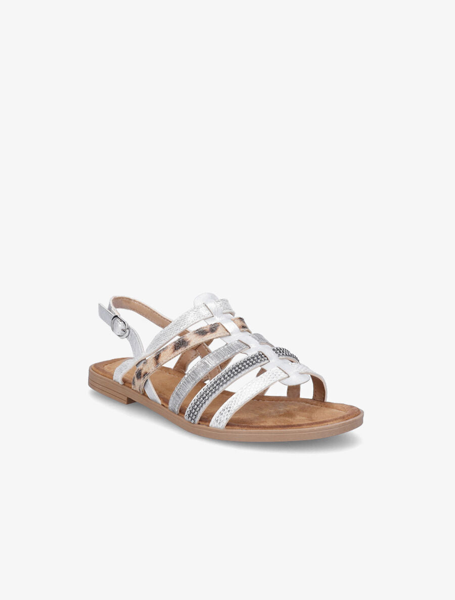 Nu-pieds en simili à multibrides - Gris - 2