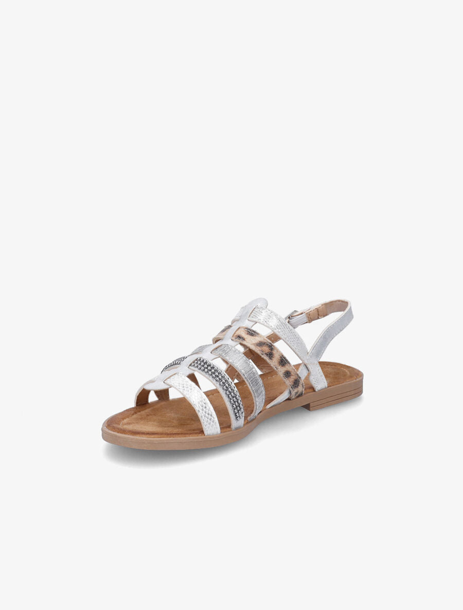 Nu-pieds en simili à multibrides - Gris - 3
