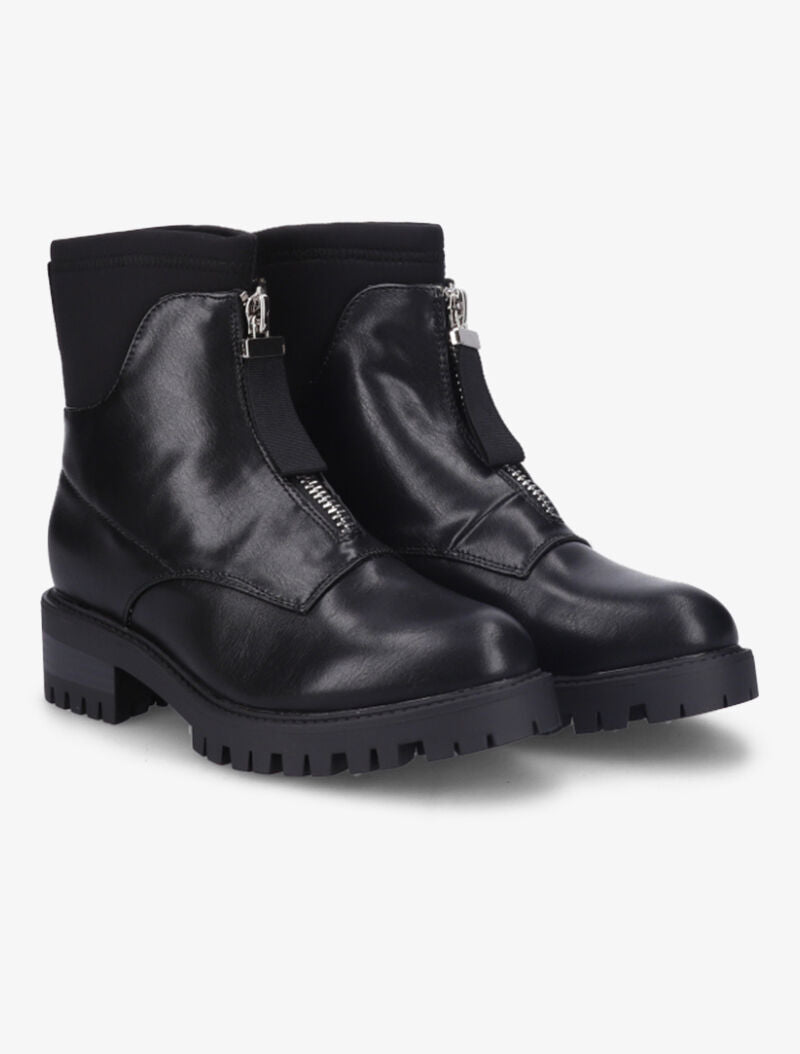Bottines bi-matière à fermeture zip - Noir - 5