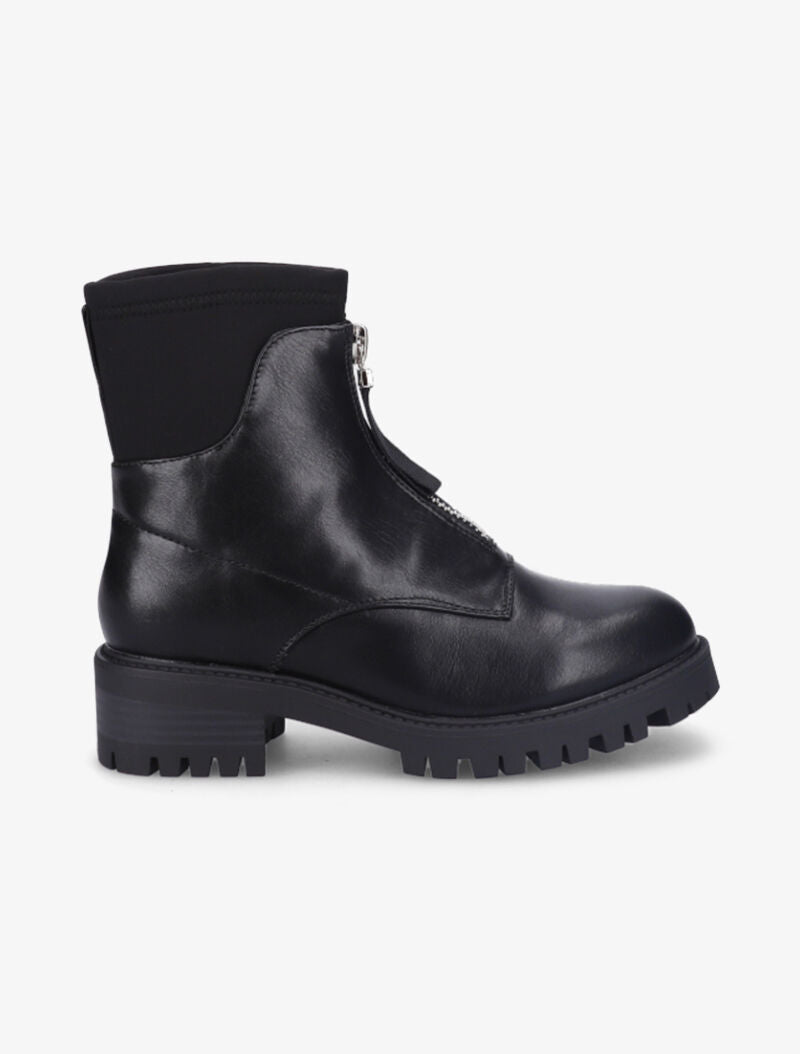 Bottines bi-matière à fermeture zip - Noir - 2