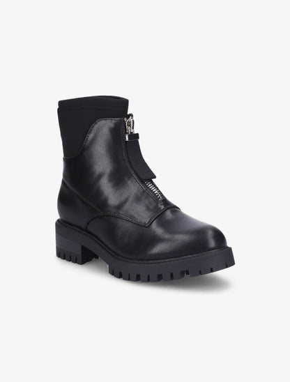 Bottines bi-matière à fermeture zip - Noir - 3