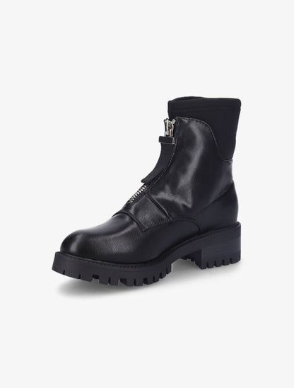 Bottines bi-matière à fermeture zip - Noir - 4