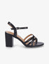 Sandales croco à talon - Noir - 5
