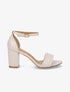 Sandales hautes à bride matelassée - Beige - 1