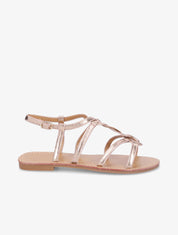 Nu-pieds tressés en simili - Rose gold - 1