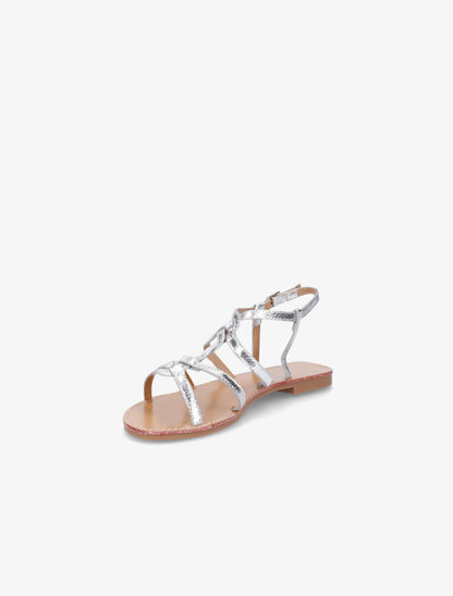 Nu-pieds tressés en simili - Argent - 3
