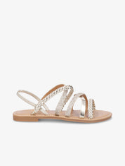 Nu-pieds à multibrides et contrefort élastiqué - Or - 1