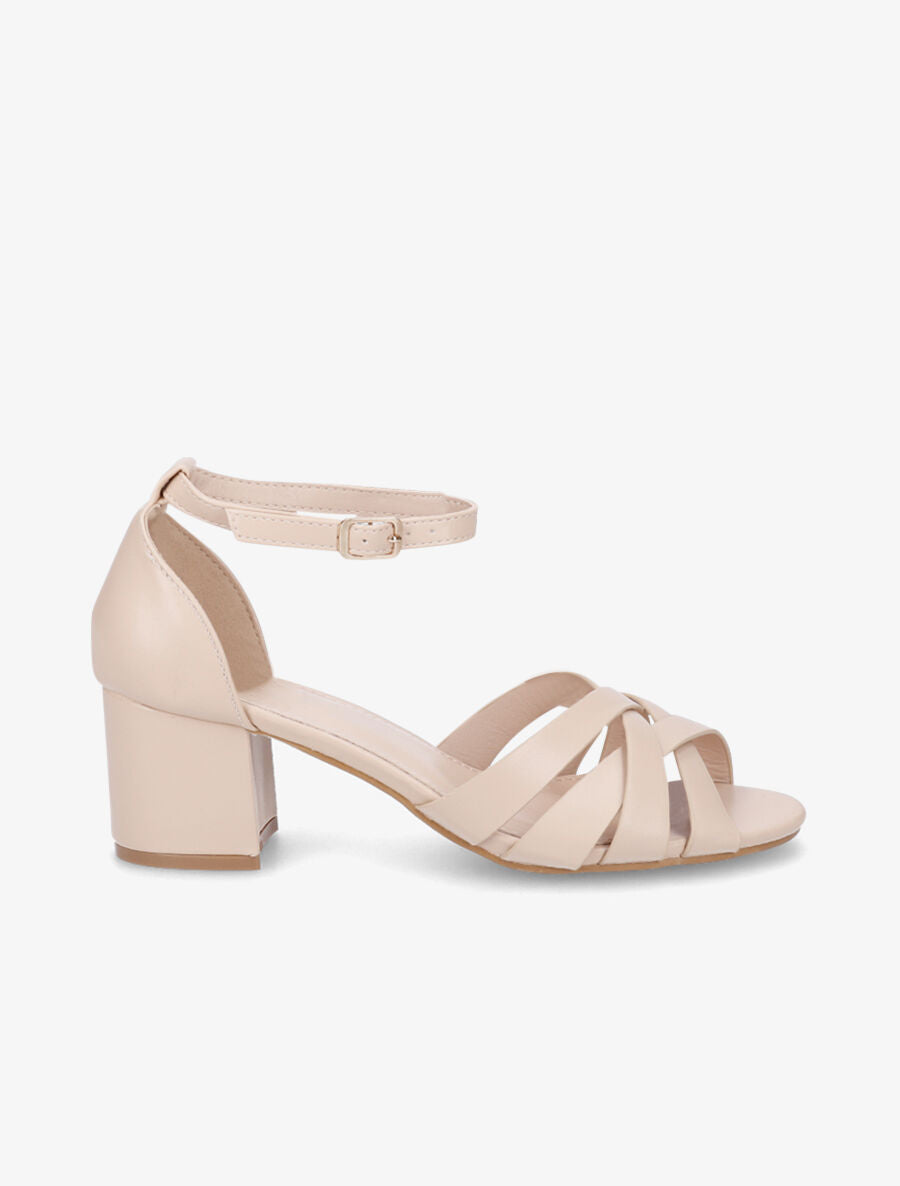 Sandales mi-haute tressées - Beige - 1