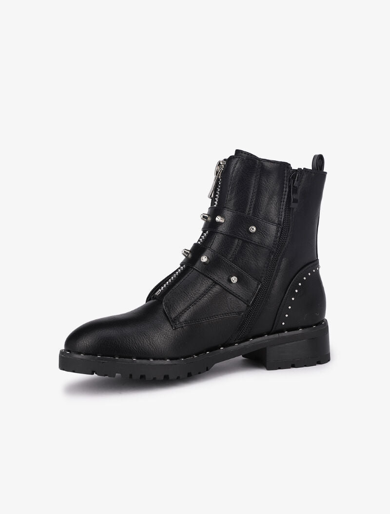 Boots en simili cloutées - Noir - 4