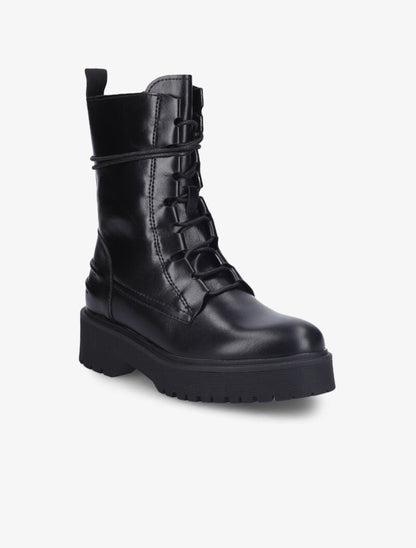 Bottines à plateforme et lacets stylisés - Noir - 3