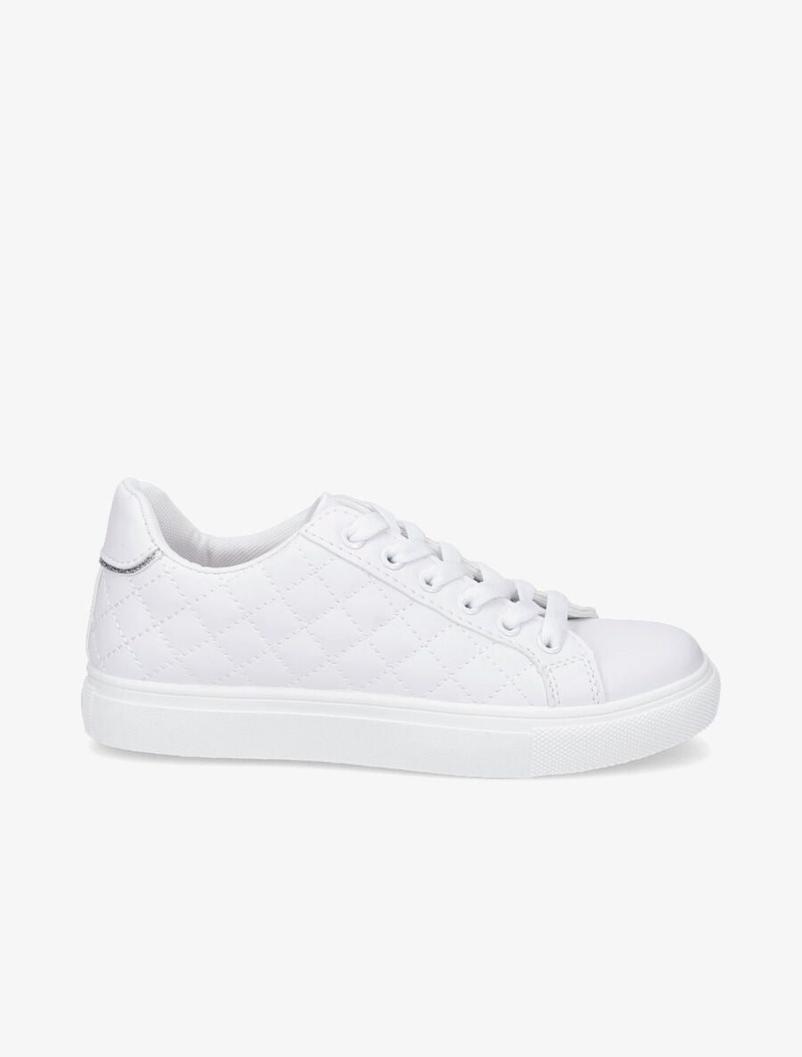 Sneakers en simili matelassés - Blanc - 1