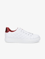 Sneakers en simili matelassés - Rouge - 1