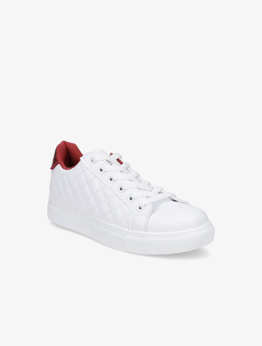 Sneakers en simili matelassés - Rouge - 2
