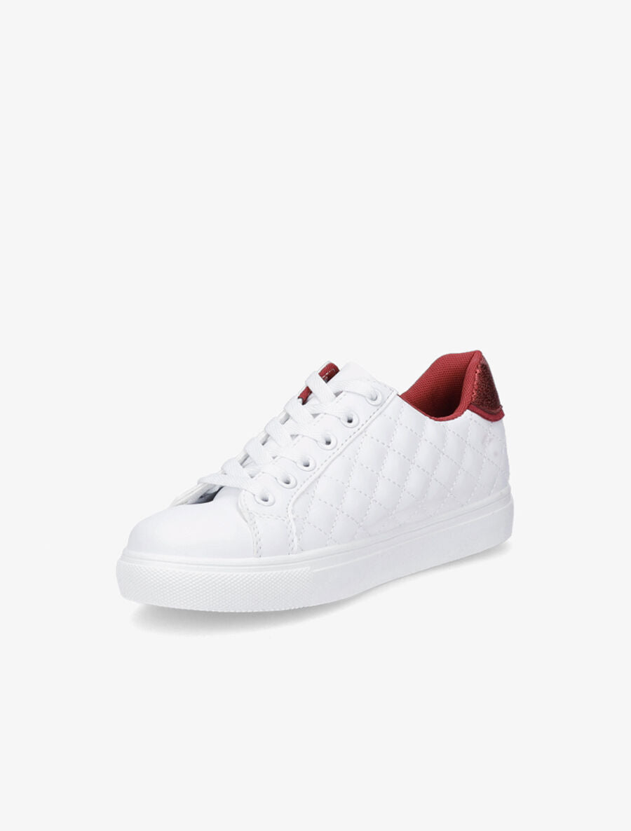 Sneakers en simili matelassés - Rouge - 3