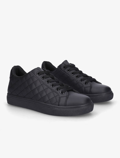 Sneakers en simili matelassés - Noir - 4