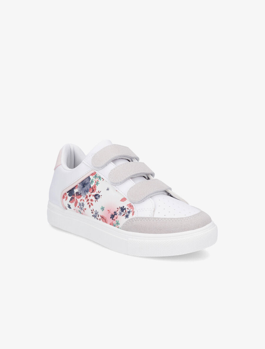 Sneakers bi-matière à imprimé fleuri - Rose - 2