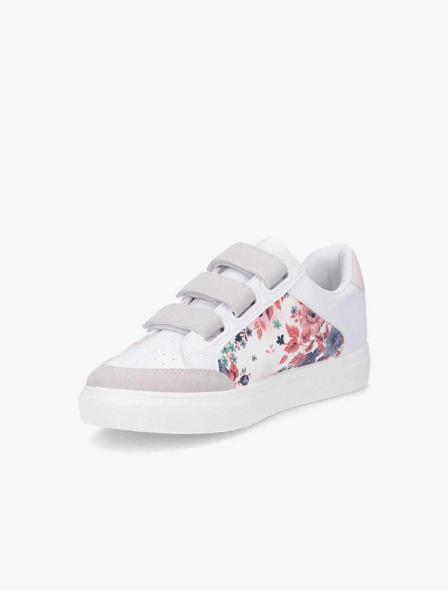 Sneakers bi-matière à imprimé fleuri - Rose - 3