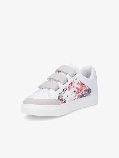 Sneakers bi-matière à imprimé fleuri - Rose - 3
