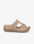 Mules compensées à fleurs - Beige - 5