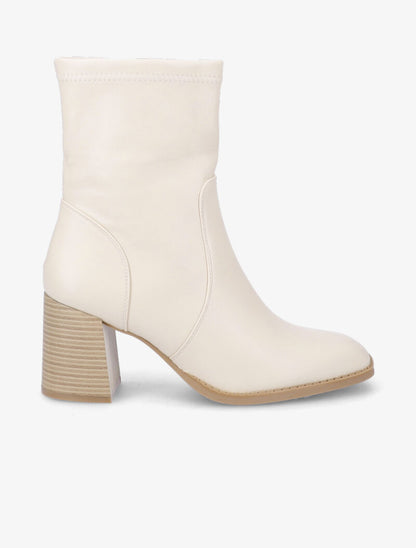 Bottines à talon à bouts carrés - Beige - 2