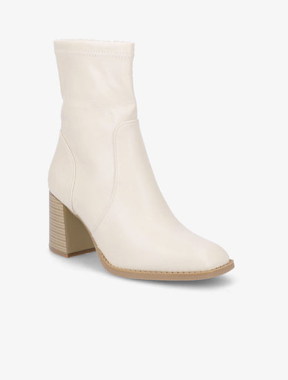 Bottines à talon à bouts carrés - Beige - 3