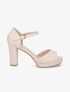 Sandales en simili à talon haut - Beige - 1