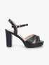 Sandales à talon haut et brides croisées - Noir - 5