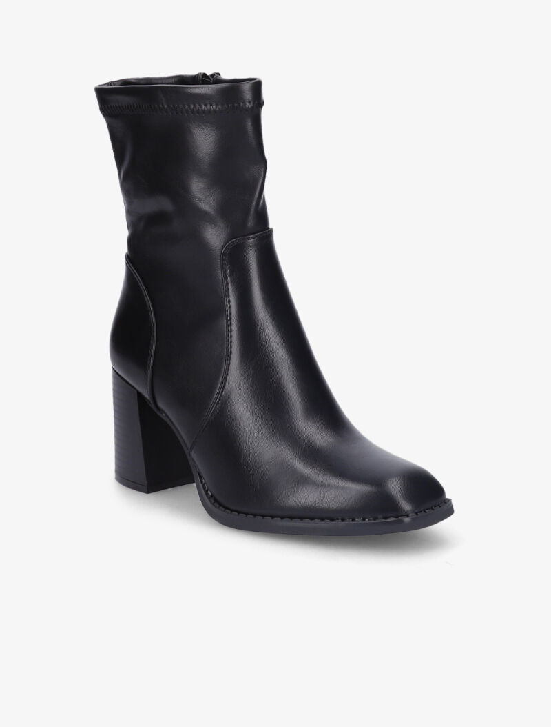 Bottines à talon à bouts carrés - Noir - 3