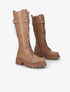 Bottes lacées style rangers à détail chaîne amovible - Camel - 1