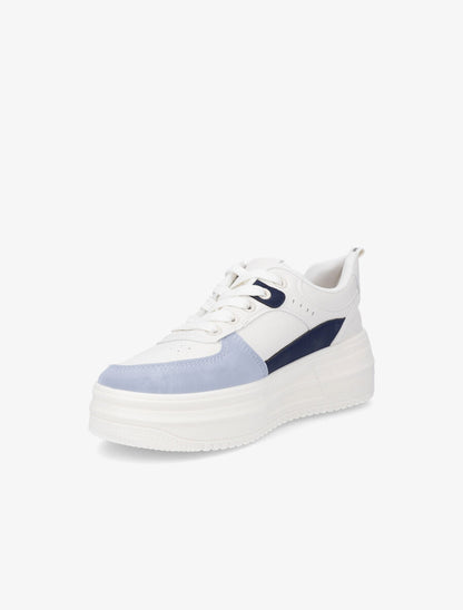 Sneakers en simili à plateforme - Bleu ciel - 3