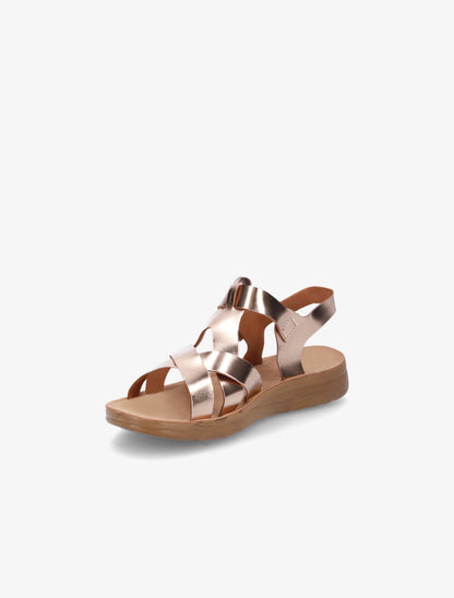 Nu-pieds croisés en simili - Rose gold - 3