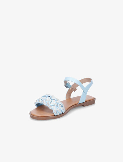 Nu-pieds à brides irisées et tressées - Bleu ciel - 3