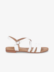 Nu-pieds en simili à brides croisées - Blanc - 5