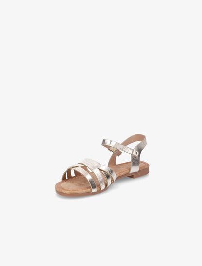 Nu-pieds en simili à brides entremelées - Or - 3