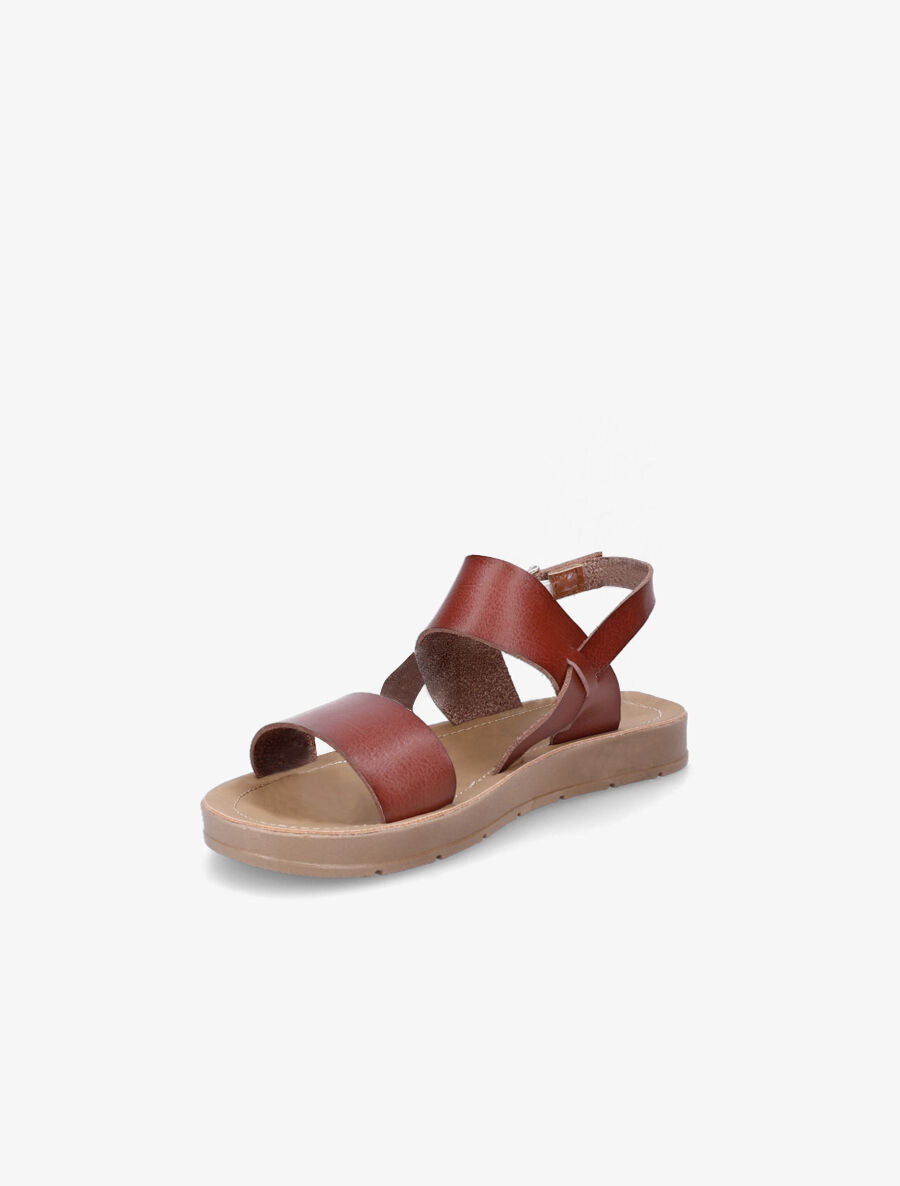 Nu-pieds basiques en simili - Camel - 3