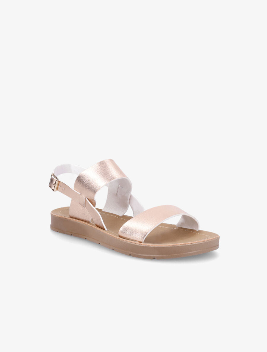 Nu-pieds basiques en simili - Rose gold - 2