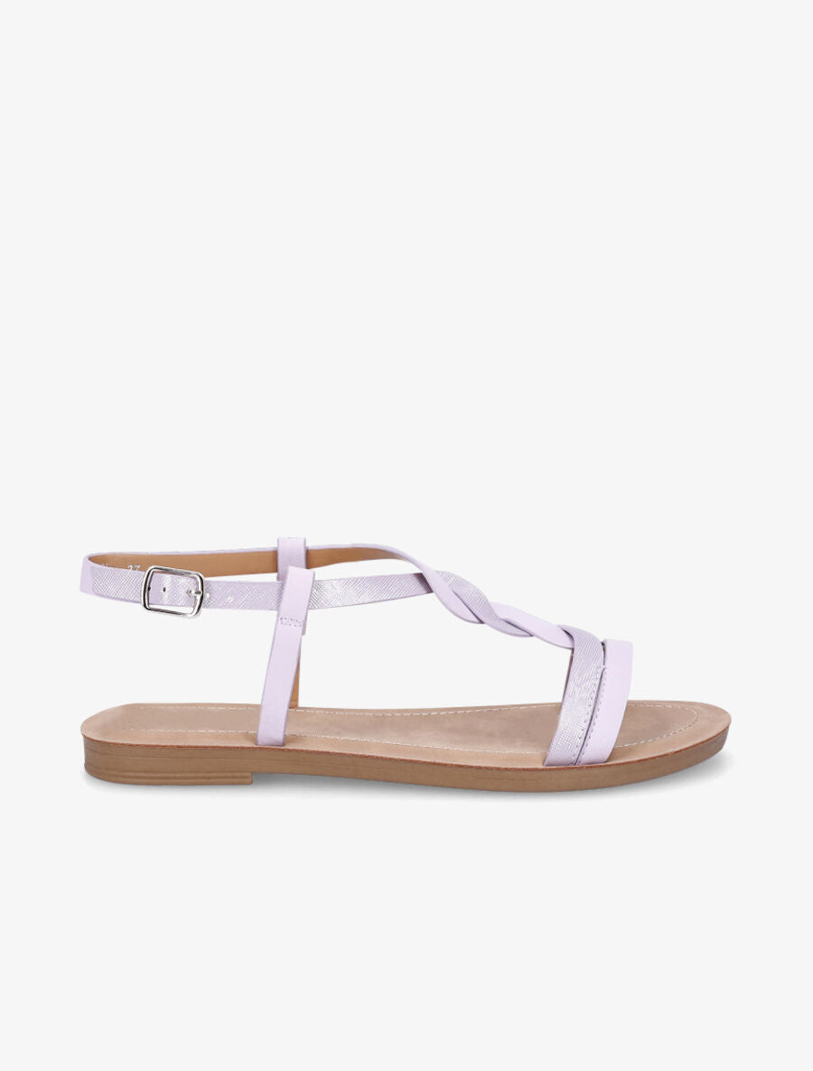 Nu-pieds tressés irisés - Lilas - 1